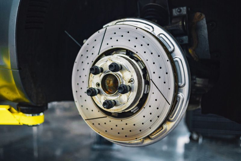 A brake disc fitted to a wheel hub