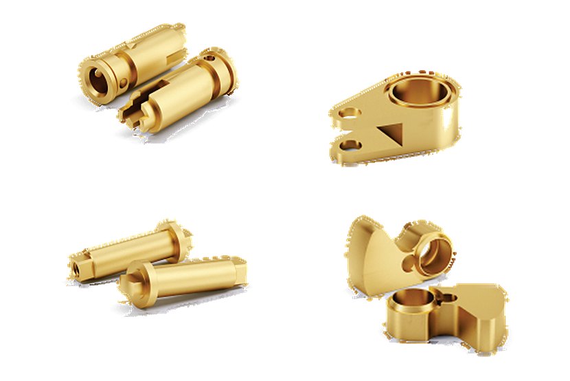 Brass lock plugs, a cam, pins and levers